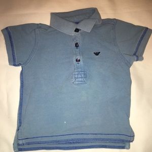 ARMANI Baby Boys Blue Polo Shirt 12 M